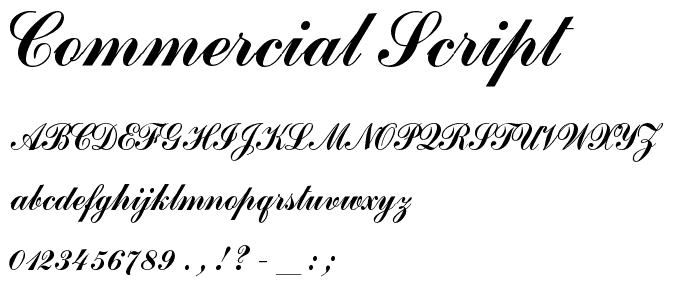 Commercial Script Font Script Calligraphy